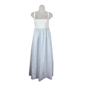 NEW English Factory Striped Sleeveless Long Maxi Dress Large White Blue